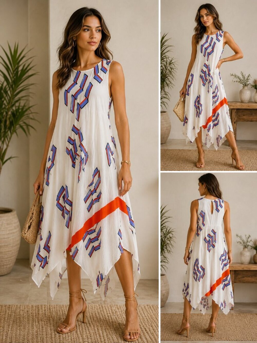 RACHEL Rachel Roy Boho Chic Handkerchief Hem Dress Size Small